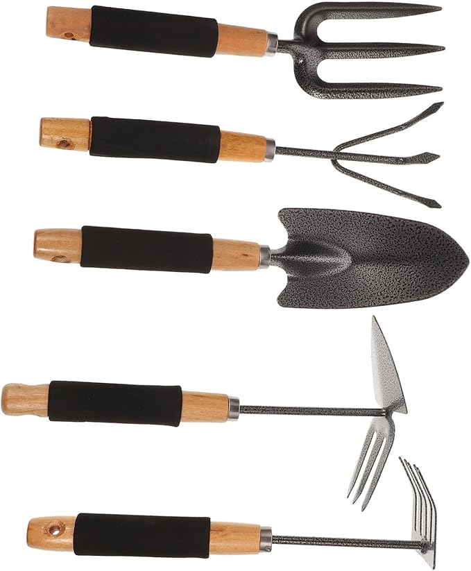 TOYANDONA 1set Ergonomic Gardening Tool Set Storage Rack Outdoor Planting Tools for Efficient Vegetable Gardening Soil Loosening and Root Removal