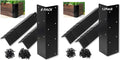 20 Pcs Raised Garden Bed Corner Brackets for 12''-24'' Flower Vegetable Furniture Planter Wood Garden Bed Box 11 x 3 x 3 Black Metal Corner Brackets Decorative with Screws