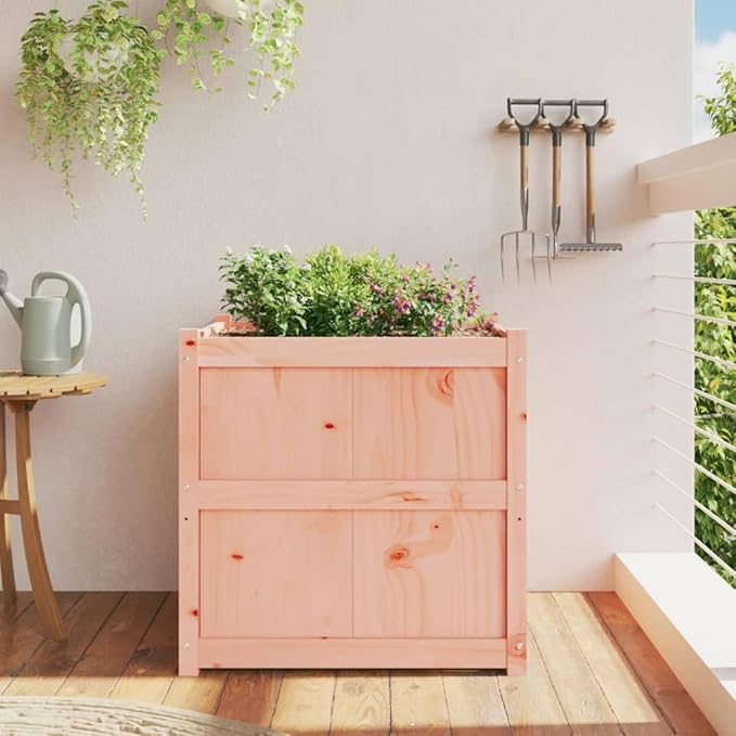 Wooden Raised Garden Bed Garden Planter Box Outdoor Wood Raised Garden Bed for Planting Plants Vegetables 27.6x27.6x27.6 Solid Wood Douglas-240