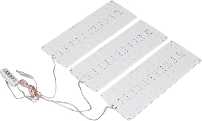 Under Cabinet Plant Grow Light Full Dimmable 10 Levels USB 5V 3 Head - Wide Coverage Memory Timing Ideal for Indoor and Succulent Growth (3 Head)