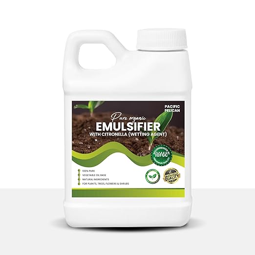 Pure Organic Emulsifier with Citronella (Wetting Agent) - 100% Pure Vegetable Oil Base for Plants Trees Flowers &amp Shrubs - Premium Quality (1 Gallon)