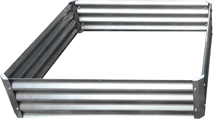 Backyard Expressions Galvanized Raised Garden Beds for Vegetables Large Metal Planter Box Steel Kit Flower Herb - 40x 40x 10.5H