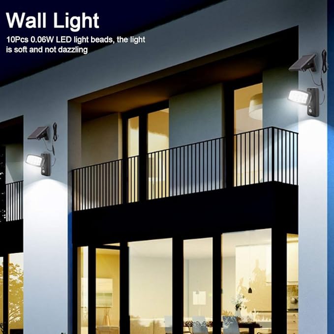 Flexible 10 LED Chips Solar Powered Induction Wall Spotlights for Outdoor Garden Corridor Wall Lights and Landscape Lighting