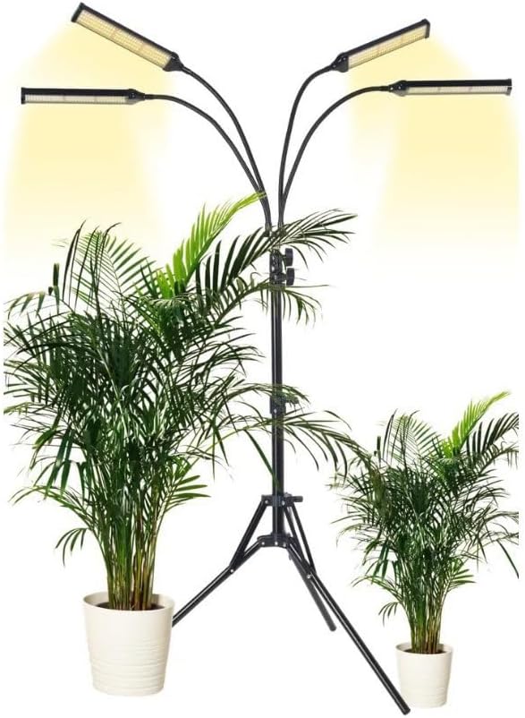 Full-Spectrum Indoor Plant Growth Lamps 15-62 inches Height-Adjustable Dsektop and Standing Plant Growth Lamps