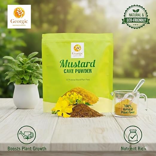 Mustard Oil Cake Powder – All-Purpose Natural Fertilizer for Flowers Vegetables Herbs Fruit Trees &amp Plants – Natural Cold-Pressed Plant Food and Soil Conditioner – Booster for Lush Growth (3 lb