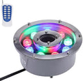 LED Underwater Fountain Light - IP68 Waterproof Stainless Steel 12/24V Color Landscape Spotlight for Parks and Pools