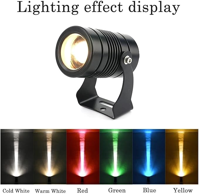 Rotation Spotlight LED Beam Spotlight IP67 Waterproof Landscape Lights Wall Washer Spotlights Long Throw Narrow Beam Remote Illumination Spotlights Outdoor Building(Cool White3W(DC24V))