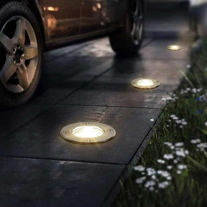 Underground Light LED - IP66 Waterproof AC Garden Recessed Underground Light LED Recessed Spotlight Suitable for Deck Channel Stair Step Landscape Lighting toBlanc 6W