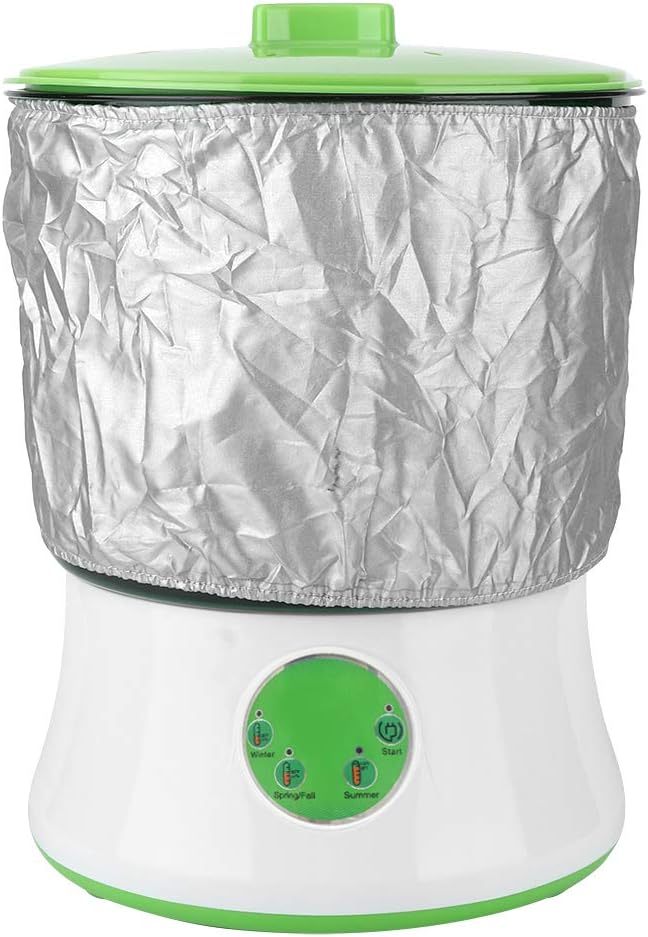Automatic Bean Sprouts Machine 2 Layers Intelligent Large Capacity Seed Grow Sprouts Maker Microgreens Growing Kit for Radish Alfalfa Wheatgrass