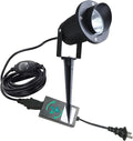 Outdoor LED Spotlight Timer Waterproof Bright Flag Light with Spiked Stand Landscape Automatic Mini Lawn Lamp 7W Graden Light Decorative with Plug Courtyard Front Yard Warm White WJTG0007