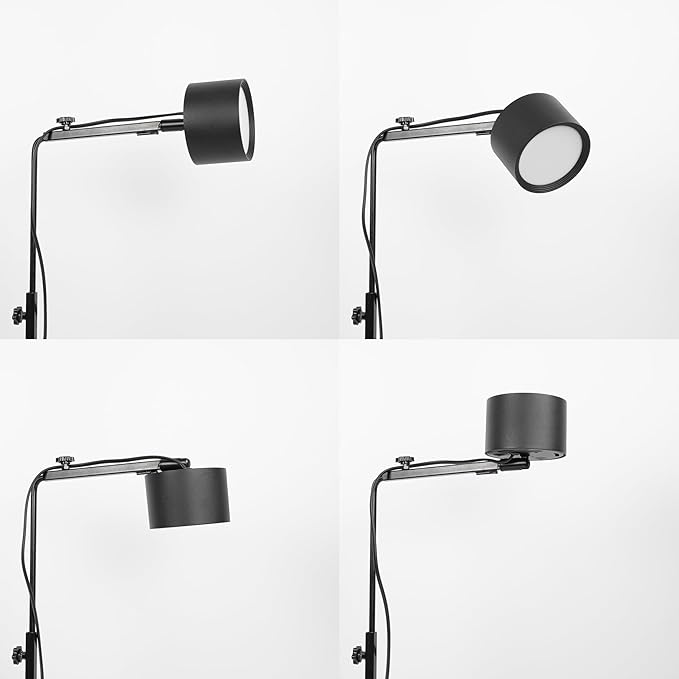 9W Remote Dimmable 4000K Natural Full Spectrum Spot Lamp Growth Promotion with Black Free Standing Plant Grow Stand Adjusted Height 15Ft Plug-in Timing Cord for Indoor Plants