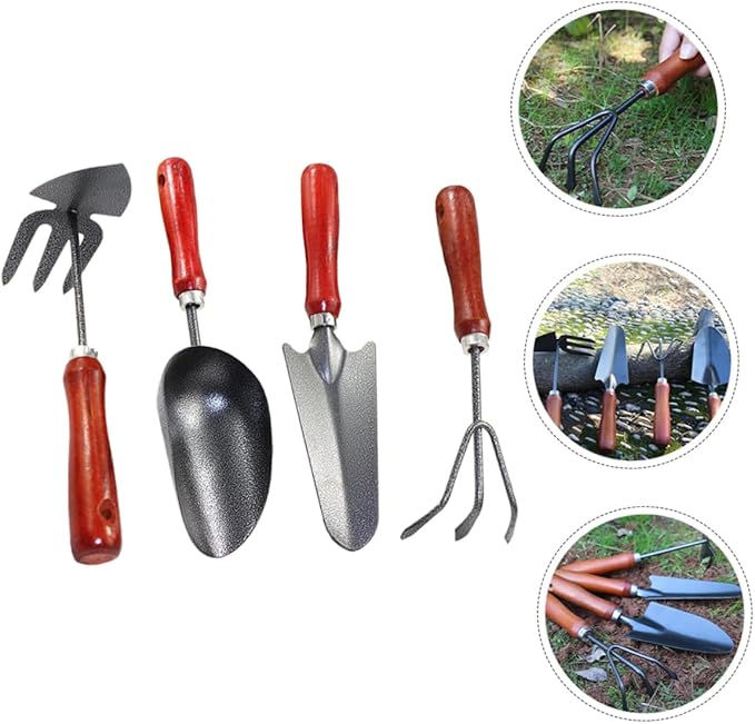 ibasenice 1set Small Garden Tool Gardening Supplies Trowel Rake Hoe Scoop for Planting Weeding and Soil Loosening Your Backyard Flowerbed