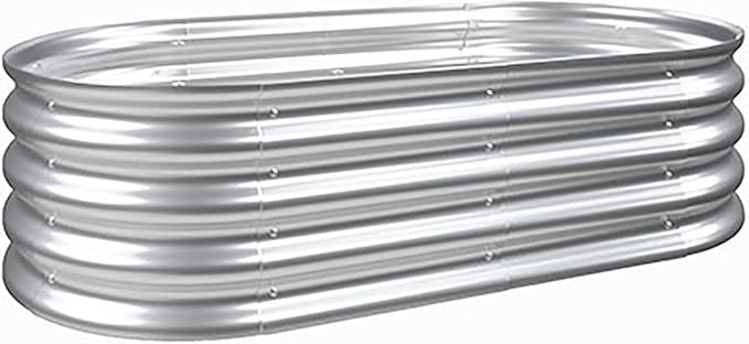 ZSQ Raised Garden Bed Kit Galvanized Planter Raised Garden Beds for Outdoor for VegetablesFlowers &ampHerbs Heavy Duty Rust-Resistant Easy Assembly (1 4x2x1ft)