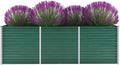 Outdoor Garden Raised Bed Galvanized Steel Metal Outdoor Garden Raised Planter Box for Flowers Vegetables Fruits Herbs Green 94.5x31.5x30.3 -AA