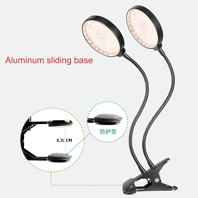 MEGHALI USB Plant Light LED Plant Fill Lights Clip Light with Timing Dimming Function Indoor Plant Lamp for Vegetable Succulent Herb Seedlings Garden