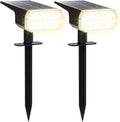 2 Pack Solar Spot Lights Outdoor 8 Lighting Modes Multicolor IP65 Waterproof Landscape Lighting for Garden Yard Patio – Solar Powered(Warm White2 Pack)