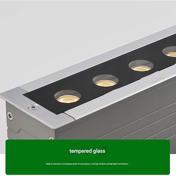 Buried Yard Underground Lamp IP65 Waterproof Rectangular Linear Recessed LED Spotlight Corridor Aisle Stair Step Lighting(Blue12W(100-240V))