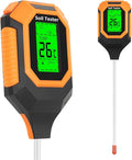 4-in-1 Soil Moisture Meter Digital PH Meter/Soil Moisture/Plant Temperature/Sunlight Intensity Backlight LCD Display Soil Test Meter for Garden Lawn Plant Care Farm and Indoor Outdoor Plants