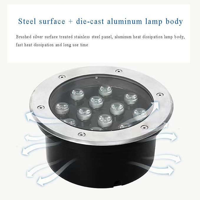 LED Buried Light Outdoor Underground Light IP66 Waterproof Low Voltage AC12/24V Embedded Landscape Lights for Driveway Deck Step Garden Spotlight