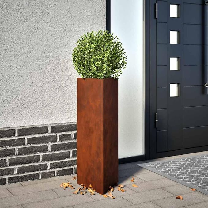vidaXL Corten Steel Garden Raised Bed - Weather- Flower/Vegetable Planter for Outdoor Use - 11.8x10.2x29.5 y Finish