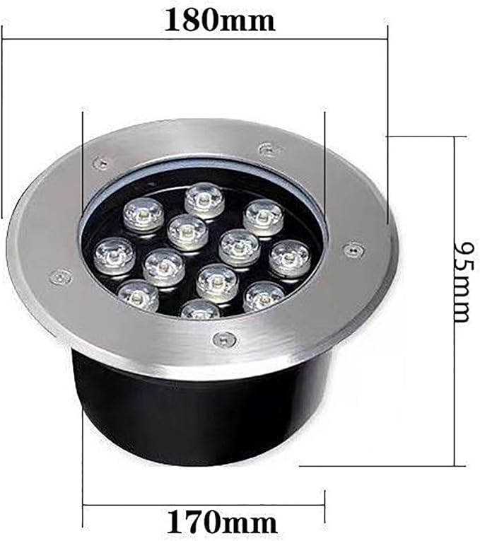 LED Landscape Lights - Outdoor Buried Lights Round Decorative Lighting Light IP67 Waterproof Embedded Led Spot Lights Garden Patio Floor lamp RGB with remotPurple-18W
