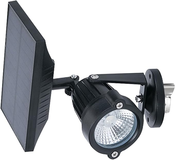 Outdoor LED Spotlight Waterproof Solar Spot Lights with Bracket Security Tree Light-Operated Adjustable IP65 Clip Lamp for Granary Courtyard Garden Pathway Landscape HWD0174