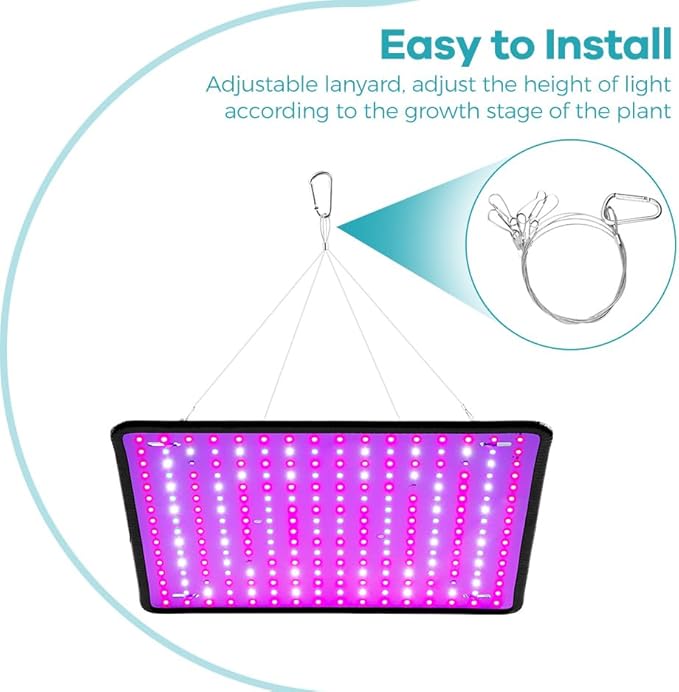 4Pack 400W Red Blue LED Plant Growth Seedling Lamps UV/IR Succulent Planting Cultivation Lights Greenhouse Tent Vegs Moss Hydroponic Fruit Flower Potting Cactus Lighting US Plug with Hook Hanging