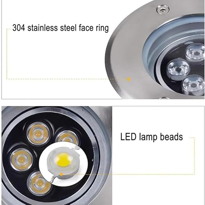 Ground LED Landscape Lights - Outdoor Buried Lights 15° Adjustable Angle Floor Lamp AC 24V Low Recessed Spotlight IP67 Waterproof Garden Courtyard Underground Light(White Light15W)
