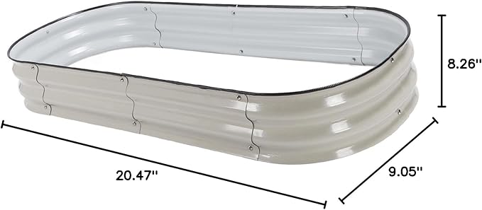 GLOGLOW Raised Garden Bed Kits Thicken DIY Garden Raised Planter Box Open Bottom Rounded Corners Easy Installation Bed for Vegetables Flower (White)