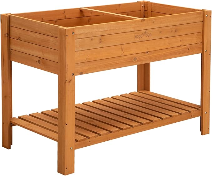 Raised Garden Bed 48x24x33 Large Wood Planter Box with Legs Outdoor Wooden Elevated Planters Raised Beds for Vegetable Flower Herb Standing Gardening Box for Backyard Patio Deck