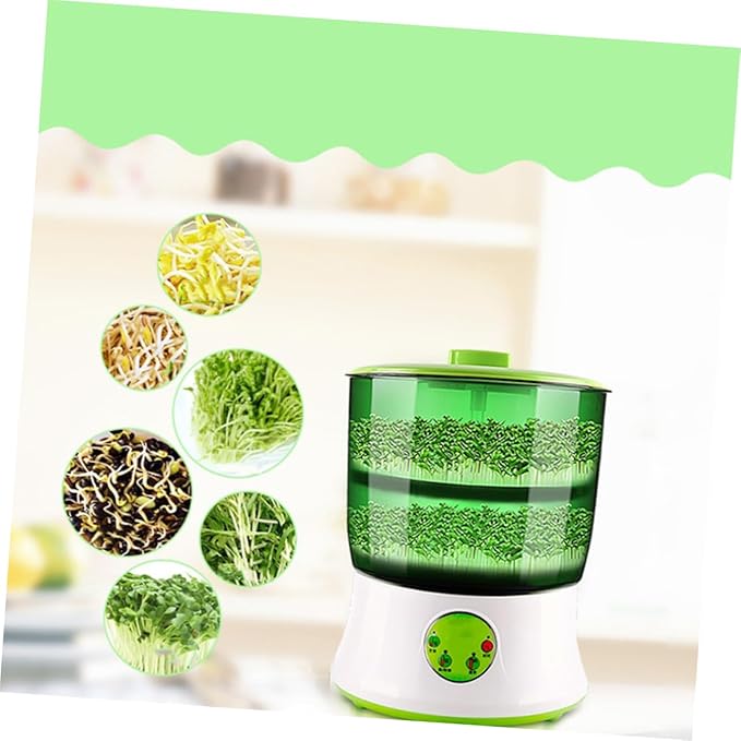 110v Microcomputer-Controlled Dual Sprouting Machine for Home Use Automatic Hydroponic Bean and Maker Temperature Control and Circulation System