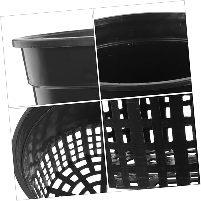 GANAZONO Professional 12 Pack Hydroponic Net Pots Plastic Mesh Grow Baskets for Air Plants for Hydroponic Systems Easy Handling