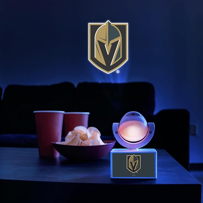 Sporticulture NHL American Hockey Vegas Golden Knights LED Mini Spotlight Projector – 6 Team Logos Portable &amp USB Rechargeable – For Game Day Parties Dorm Rooms &amp More (No Button Batteries R