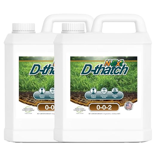 Liquid Lawn DeThatcher - 2 Gallon Pack (256 oz) Covers up to 42600 sq ft - Thatch Digester to Reduce Thatch in Your Lawn and Encourage Microbial Activity to Breakdown Thatch As A Food Source for Turf