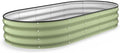 Kesfitt Raised Garden Bed 6x3x1 FT Galvanized Steel Metal Raised Garden Bed Oval Open-Bottom Design 12-Inch Deep for Outdoor Vegetable &amp Herb Gardening Fruit Green