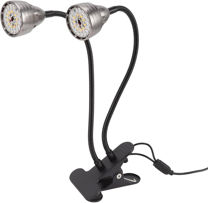 LED Plant Grow Lights Double Head Full USB Powered with Clip 5 - Level Brightness &amp 3 Modes - Flexible 360° Bend for Indoor Plant Light Grow Lights for Plants Growing Succule