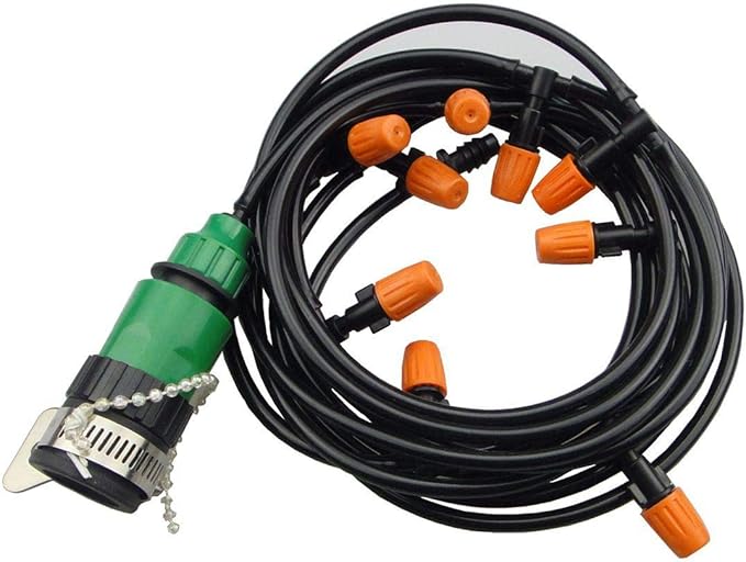 SagaSave Drip Irrigation kit Plant Watering System Gravity Fed Irrigation Water Drip Setfor Garden Greenhouse Yard Lawn Home or Vacation Use 15M 8/11 Tube 20 Nozzles
