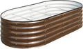 SnugNiture Galvanized Raised Garden Bed 6x3x1.5ft Oval Metal Planter Box for Planting Outdoor Plants Vegetables
