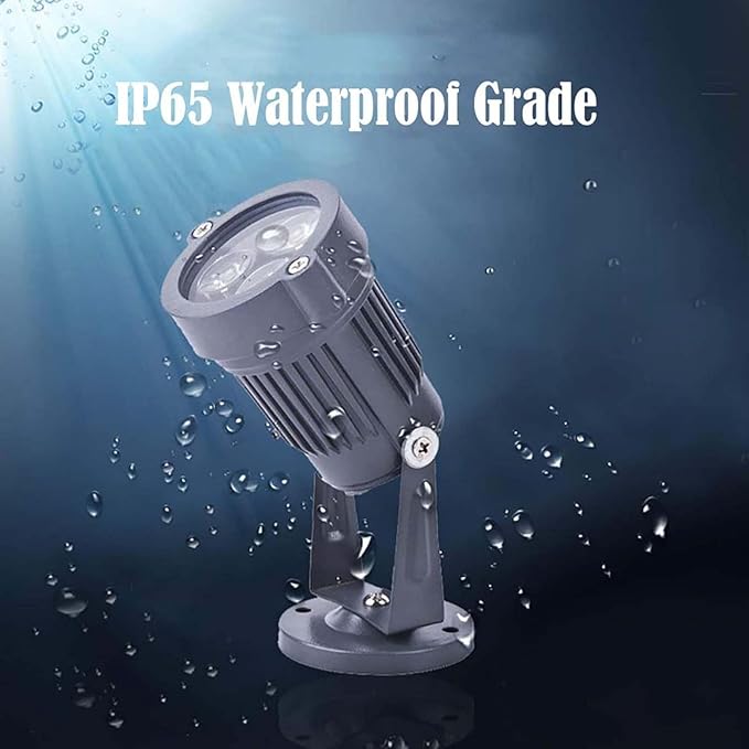 4PCS 3W Lawn Light LED Outdoor Spotlight Floodlight IP65 Waterproof Lighting Garden Lights Advertising Signs Projection Disc Spotlights(White)