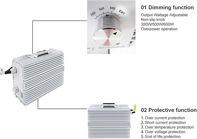 600W 1000W 600 1000W Dimmable Grow Light Digital Ballasts