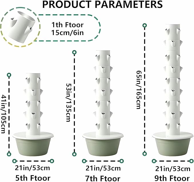 Hydroponic Tower Hydroponic Growing Kits Tower Garden Hydroponics Growing System with Plant Climbing Frame Tower for Herbs Fruits and Vegetables-*