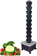 Hydroponics Tower Soilless Cultivation Growing System with Water Pump Nest Basket Sponge and Movable Water Tank for Fruits and Vegetables