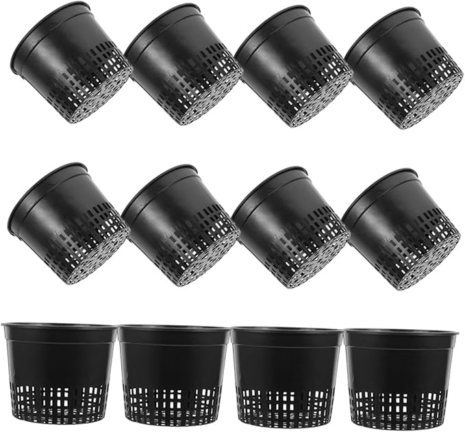 GANAZONO Professional 12 Pack Hydroponic Net Pots Plastic Mesh Grow Baskets for Air Plants for Hydroponic Systems Easy Handling