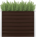 Garden PlanterOutdoor Plant BoxPatio Balcony Deck for Growing Flowers Vegetables Tomatoes and HerbsGarden Raised Bed Brown 39.4x15.7x30.3 Galvanized Steel