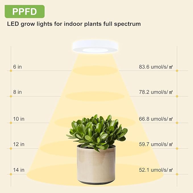 Banax 2 Pack LED Grow Light for Indoor Plants 144 LEDs Four-Head Ring Design 5V/2A 10 Brightness Levels 3/9/12H Timer Ideal for Herbs Succulents &amp Seedlings（White）