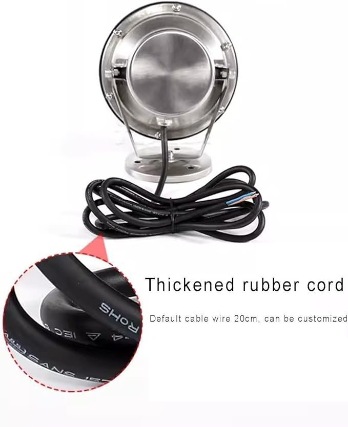 Submersible LED Light - 12V Waterproof Underwater Landscape Spotlight 360° Adjustable Outdoor Recessed Lighting
