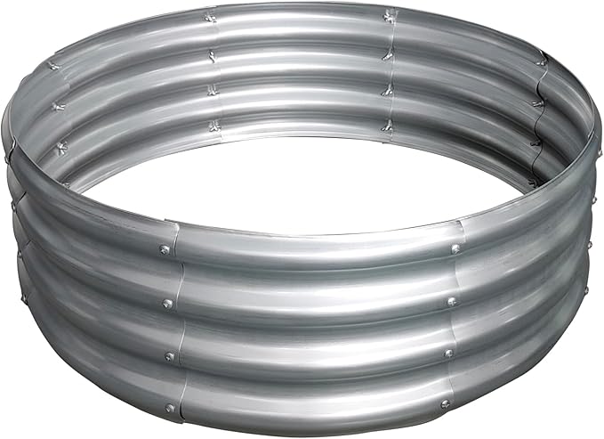 3FTx3FTx1FT Galvanized Raised Garden Bed Planter Raised Garden Beds Outdoor Round Raised Garden Beds for Gardening Vegetables