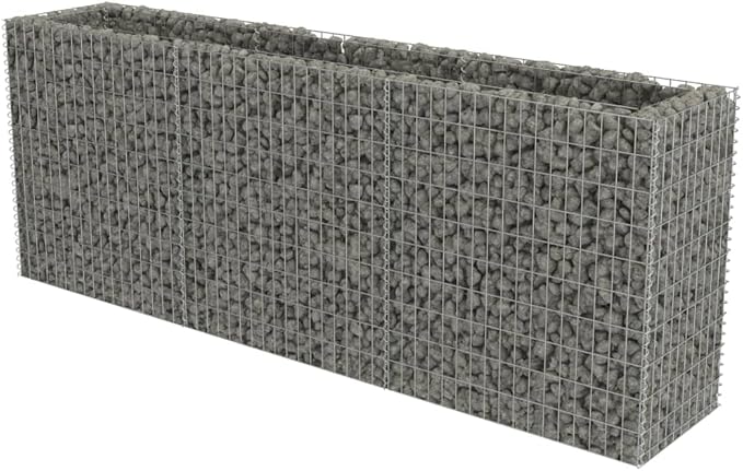 SKM Gabion Raised Gabion Raised Bed Galvanised Steel 106.3x19.7x39.4