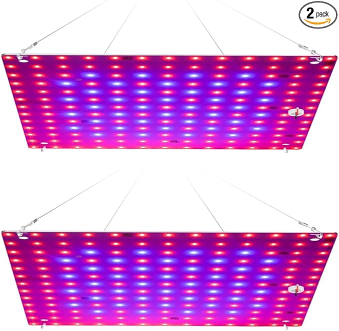 2Pcs 250W Indoor Vegetable Planting Lamps 110V Indoor Natural Red/Blue Spectrum Plant Panel Lamping 100-277V Succulent Hydroponic Growth Lights UV/IR Indoor Cultivation Seedling Red and Blue Lighting