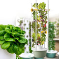 Hydroponics Growing System Tower with Foldable Led Light 28pods Vertical Hydroponic Garden Tower Auto Water Circulate Hydroponics Tower for Herbs Fruits and Vegetables5-Layer